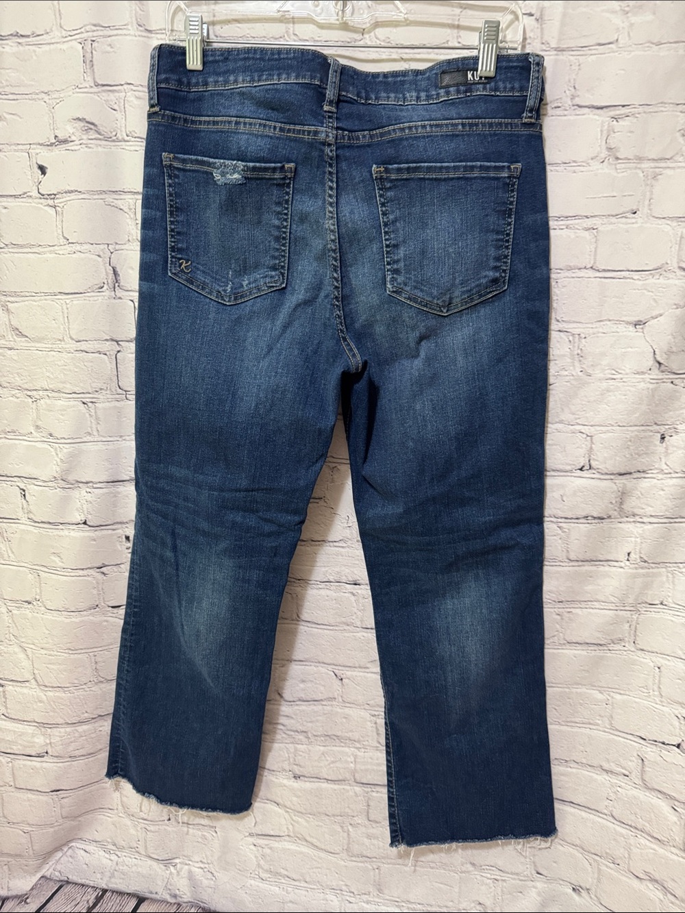 Kut from the Kloth KelseyHigh Rise Ankle Flare with Frayed Hem Jeans - Picture 13 of 15